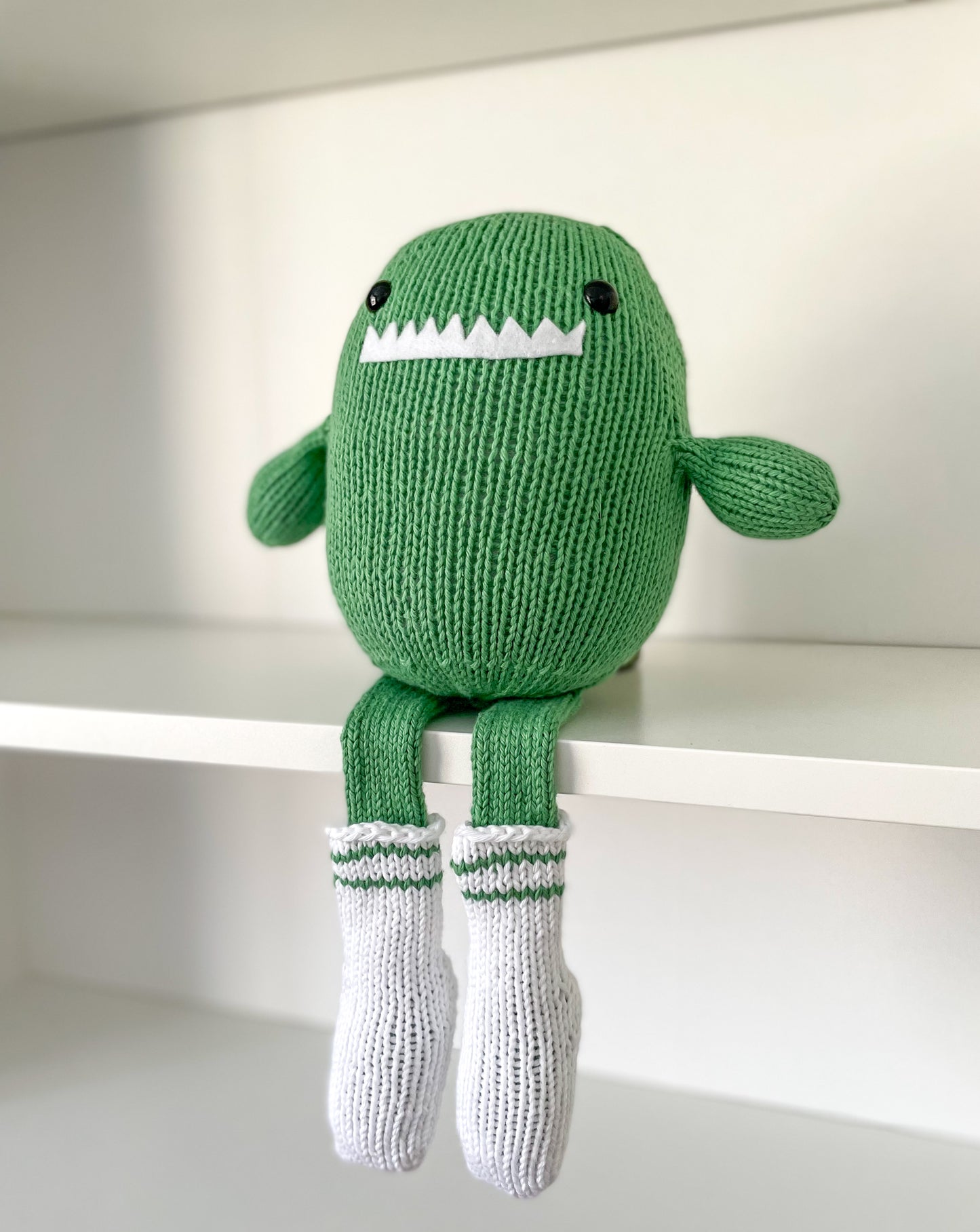 sock monsters Tuck the Sock Monster // Green Stuffed Monster Toy with Socks // Hand – Sweet Little Knits